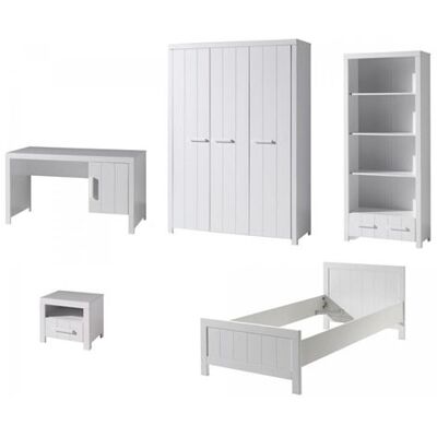 Vipack - ERIK - White - 90x200 - Ensemble mobilier chambre - Publicité Vipack - ERIK - White - 90x200 - Ensemble mobilier chambre - Publicité