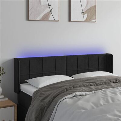 Tête de lit avec LED vidaXL - Moderne Velours Noir 147x16x78/88cm - Publicité Tête de lit avec LED vidaXL - Moderne Velours Noir 147x16x78/88cm - Publicité