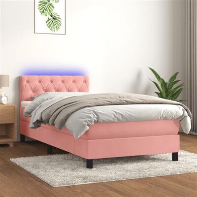 vidaXL Lit en Velours Rose avec LED, Modèle 80x200 cm - Lit - Publicité vidaXL Lit en Velours Rose avec LED, Modèle 80x200 cm - Lit - Publicité