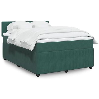 vidaXL Lit Boxspring - Velours Vert 140x190cm - Lit Boxspring - Publicité vidaXL Lit Boxspring - Velours Vert 140x190cm - Lit Boxspring - Publicité