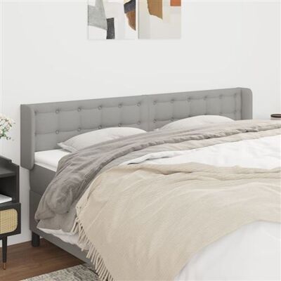 Tête de lit en Tissu Gris Clair avec Oreilles - Tête de lit - Publicité Tête de lit en Tissu Gris Clair avec Oreilles - Tête de lit - Publicité