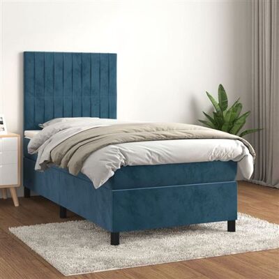 Non communiqué vidaXL Boxspring met matras fluweel donkerblauw 90x190 cm3143119 Bleu - Publicité Non communiqué vidaXL Boxspring met matras fluweel donkerblauw 90x190 cm3143119 Bleu - Publicité