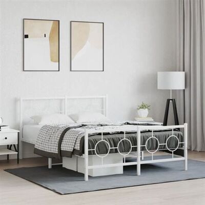vidaXL Structure de lit - Métal - Blanc - 140x200 - Support pour matelas 140x200 - Design moderne - Publicité vidaXL Structure de lit - Métal - Blanc - 140x200 - Support pour matelas 140x200 - Design moderne - Publicité