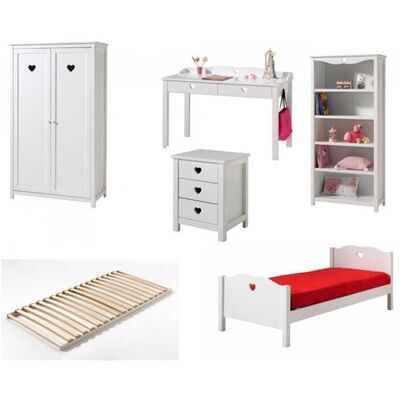 vipack Ensemble de meubles Amori armoire 2 portes, bibliotheque, bureau Rouge - Publicité vipack Ensemble de meubles Amori armoire 2 portes, bibliotheque, bureau Rouge - Publicité