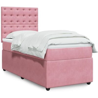 Lit en Velours Rose Vidaxl avec Matelas et Tête Réglable - Lit - Publicité Lit en Velours Rose Vidaxl avec Matelas et Tête Réglable - Lit - Publicité