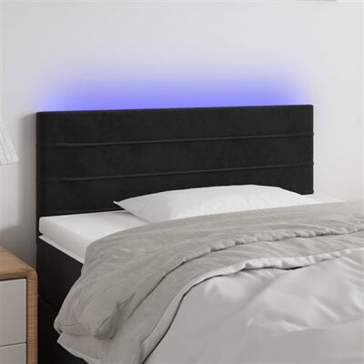 Tête de lit LED en velours noir - Tête de lit - Publicité Tête de lit LED en velours noir - Tête de lit - Publicité