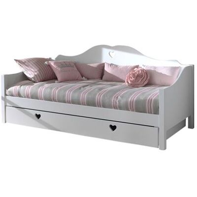 Lits Amori Blanc de Vipack avec tiroir - Pour matelas 90x200cm - Publicité Lits Amori Blanc de Vipack avec tiroir - Pour matelas 90x200cm - Publicité
