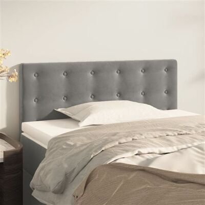 vidaXL Tête de lit gris clair 90x5x78/88 cm Velours - Tête de lit - Publicité vidaXL Tête de lit gris clair 90x5x78/88 cm Velours - Tête de lit - Publicité
