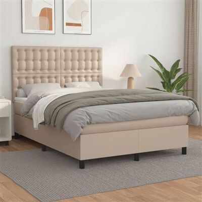VIDAXL Lit avec Matelas à Ressorts – Cappuccino Adulte - Publicité VIDAXL Lit avec Matelas à Ressorts – Cappuccino Adulte - Publicité