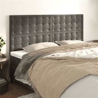 Non communiqué vidaXL Hoofdborden 4 st 80x5x78/88 cm fluweel donkergrijs3116821 Gris foncé - Publicité Non communiqué vidaXL Hoofdborden 4 st 80x5x78/88 cm fluweel donkergrijs3116821 Gris foncé - Publicité