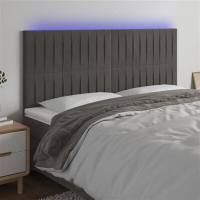MAISONCHIC Tête de lit en Velours Gris Foncé avec LED - Tête de lit - Publicité MAISONCHIC Tête de lit en Velours Gris Foncé avec LED - Tête de lit - Publicité