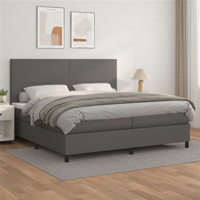Non communiqué vidaXL Boxspring met matras kunstleer grijs 200x200 cm3142747 Gris - Publicité Non communiqué vidaXL Boxspring met matras kunstleer grijs 200x200 cm3142747 Gris - Publicité