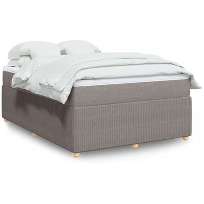 Lit box spring VidaXL avec matelas - Support taupe - Publicité Lit box spring VidaXL avec matelas - Support taupe - Publicité