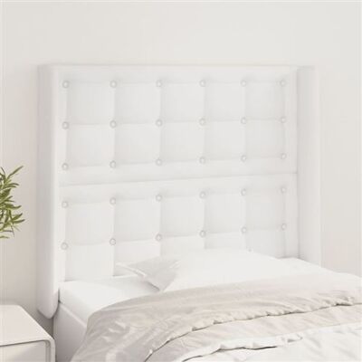 MAISONCHIC Tête de lit avec Oreilles - Blanc - 93x16x118/128 cm - Tête de lit - Publicité MAISONCHIC Tête de lit avec Oreilles - Blanc - 93x16x118/128 cm - Tête de lit - Publicité