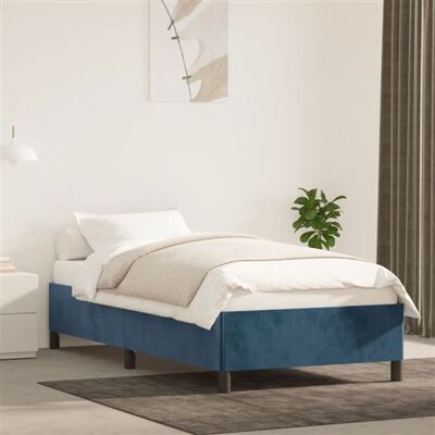 Non communiqué vidaXL Bedframe zonder matras 100x200 cm fluweel donkerblauw347310 Bleu - Publicité Non communiqué vidaXL Bedframe zonder matras 100x200 cm fluweel donkerblauw347310 Bleu - Publicité