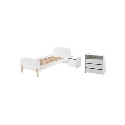 Ensemble Chambre Vipack Kiddy Blanc - Lit, Chevet, Commode - Publicité Ensemble Chambre Vipack Kiddy Blanc - Lit, Chevet, Commode - Publicité