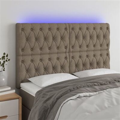 Tête de lit LED gris taupe - 160x7x118/128 cm - vidaXL - Publicité Tête de lit LED gris taupe - 160x7x118/128 cm - vidaXL - Publicité