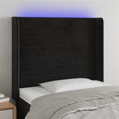 Tête de lit avec LED vidaXL - Velours, Réglable, Noir - Publicité Tête de lit avec LED vidaXL - Velours, Réglable, Noir - Publicité