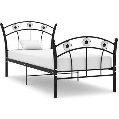 Non communiqué Cadre de lit sans matelas noir métal 90x200 cm Noir - Publicité Non communiqué Cadre de lit sans matelas noir métal 90x200 cm Noir - Publicité