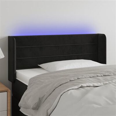 Tête de lit LED en velours noir, 83x16x78/88 cm - Publicité Tête de lit LED en velours noir, 83x16x78/88 cm - Publicité