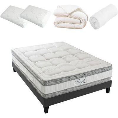 Olympe Literie HYPSOM - Pack Prêt à dormir ROYAL 5* 140x200 cm - Matelas Mémoire de forme + Sommier + Accessoires - Publicité Olympe Literie HYPSOM - Pack Prêt à dormir ROYAL 5* 140x200 cm - Matelas Mémoire de forme + Sommier + Accessoires - Publicité