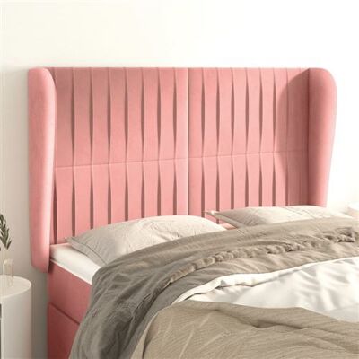 Tête de lit en Velours Rose avec Oreilles - Tête de lit - Publicité Tête de lit en Velours Rose avec Oreilles - Tête de lit - Publicité