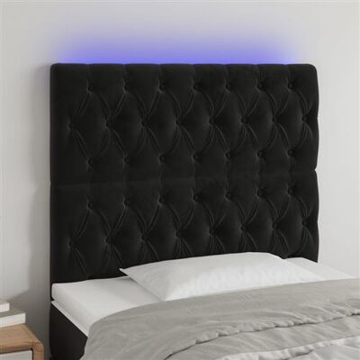 Tête de Lit en Velours Noir avec LED - Tête de Lit - Publicité Tête de Lit en Velours Noir avec LED - Tête de Lit - Publicité