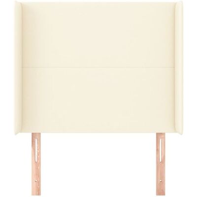 vidaXL Tête de lit avec oreilles Crème 93x16x118/128cm - Publicité vidaXL Tête de lit avec oreilles Crème 93x16x118/128cm - Publicité