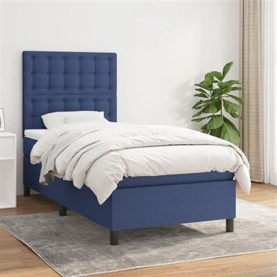 Non communiqué vidaXL Boxspring met matras stof blauw 90x200 cm3142071 Bleu - Publicité Non communiqué vidaXL Boxspring met matras stof blauw 90x200 cm3142071 Bleu - Publicité