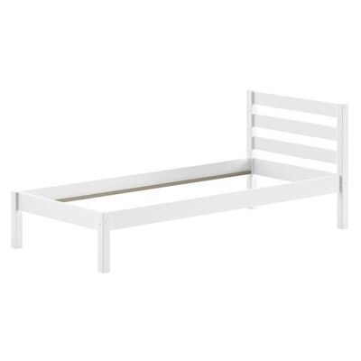 Lit enfant PINO - 90x200cm, Blanc - Supporte 110kg - Publicité Lit enfant PINO - 90x200cm, Blanc - Supporte 110kg - Publicité