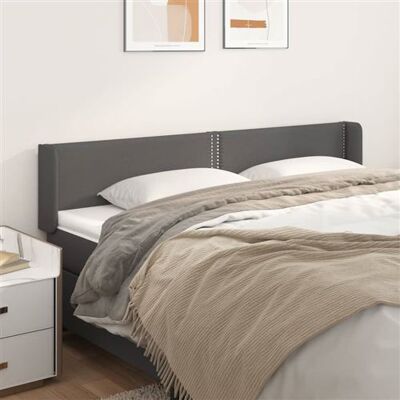 Tête de lit avec oreilles gris 203x16x78/88 cm vidaXL - Publicité Tête de lit avec oreilles gris 203x16x78/88 cm vidaXL - Publicité