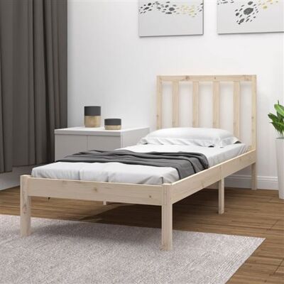 Cadre de lit en pin massif vidaXL - Supporte 75x190 cm, Style rustique - Publicité Cadre de lit en pin massif vidaXL - Supporte 75x190 cm, Style rustique - Publicité