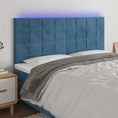 Vidaxl Tête de lit en Velours Bleu Foncé avec LED - Tête de lit avec lumières LED - Publicité Vidaxl Tête de lit en Velours Bleu Foncé avec LED - Tête de lit avec lumières LED - Publicité