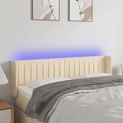Tête de lit en tissu crème avec LED - Moderne et Élégante - Publicité Tête de lit en tissu crème avec LED - Moderne et Élégante - Publicité
