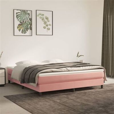 vidaXL Lit en Velours Rose avec Matelas 120x200 cm - Lit - Publicité vidaXL Lit en Velours Rose avec Matelas 120x200 cm - Lit - Publicité