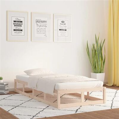 Structure de lit en bois massif vidaXL 75x190 cm - Marron - Structure de lit - Publicité Structure de lit en bois massif vidaXL 75x190 cm - Marron - Structure de lit - Publicité