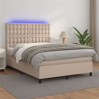 Lit Vidaxl Cappuccino avec LED et Matelas à Ressort - Type de Produit - Publicité Lit Vidaxl Cappuccino avec LED et Matelas à Ressort - Type de Produit - Publicité
