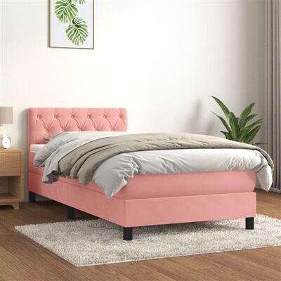 vidaXL Lit à Boxspring Rose en Velours - Type de Lit - Publicité vidaXL Lit à Boxspring Rose en Velours - Type de Lit - Publicité