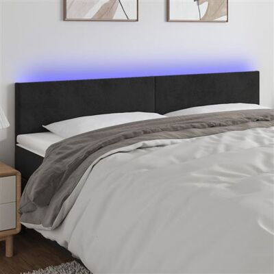 Tête de lit moderne en velours noir avec LED - Chambre - Publicité Tête de lit moderne en velours noir avec LED - Chambre - Publicité
