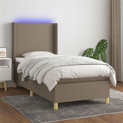 Lit vidaxl taupe avec LED et matelas à ressorts - Publicité Lit vidaxl taupe avec LED et matelas à ressorts - Publicité
