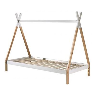 VIPACK Lit Tipi Enfant - 90x200cm, Blanc & Pin Naturel - Publicité VIPACK Lit Tipi Enfant - 90x200cm, Blanc & Pin Naturel - Publicité