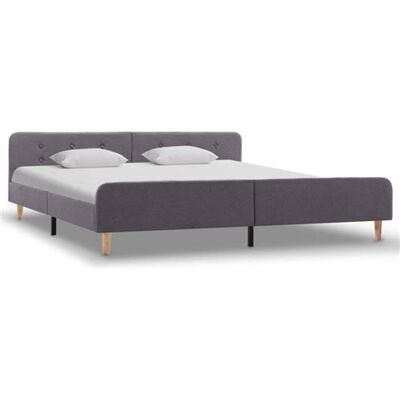 vidaXL Cadre de lit 180x200 cm Gris Tissu - Publicité vidaXL Cadre de lit 180x200 cm Gris Tissu - Publicité