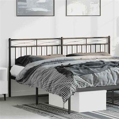 Tête de lit en métal noir vidaXL - Accessoire pour lit - Tête de lit - Publicité Tête de lit en métal noir vidaXL - Accessoire pour lit - Tête de lit - Publicité