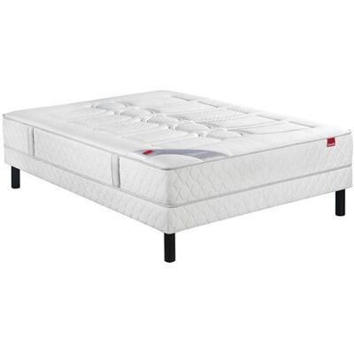 Ensemble Epeda Ressorts Multi Air Poudré + Sommier + Pieds 200x200 - Publicité Ensemble Epeda Ressorts Multi Air Poudré + Sommier + Pieds 200x200 - Publicité