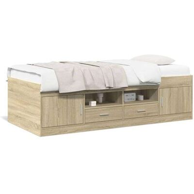 Non communiqué Lit sonoma vidaxl 203 x 102 x 52 cm en contreplaque de couleur Beige - Publicité Non communiqué Lit sonoma vidaxl 203 x 102 x 52 cm en contreplaque de couleur Beige - Publicité