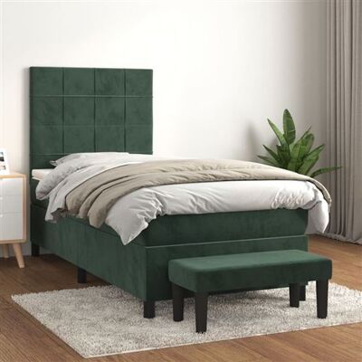 Lit en Velours Vert vidaXL avec Matelas et Banc - Lit avec Matelas - Publicité Lit en Velours Vert vidaXL avec Matelas et Banc - Lit avec Matelas - Publicité
