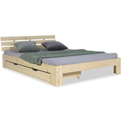 Homestyle4u Cadre de lit double 140x200 - Lit - Publicité Homestyle4u Cadre de lit double 140x200 - Lit - Publicité