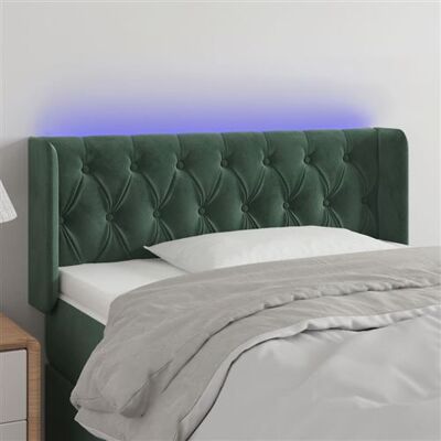 Vidaxl - Tête de lit avec LED Velours Vert Foncé 93x16x78/88 cm - Publicité Vidaxl - Tête de lit avec LED Velours Vert Foncé 93x16x78/88 cm - Publicité