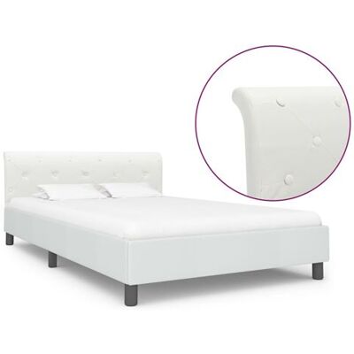 vidaXL Cadre de lit Blanc Simili Cuir 140×200 cm - Cadre de lit - Publicité vidaXL Cadre de lit Blanc Simili Cuir 140×200 cm - Cadre de lit - Publicité