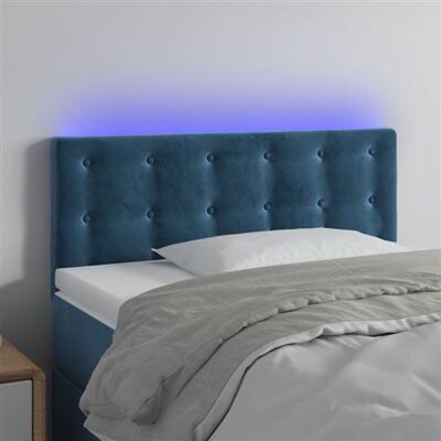 Tête de lit LED Bleu Foncé 80x5x78/88 cm Velours - Tête de lit LED - Publicité Tête de lit LED Bleu Foncé 80x5x78/88 cm Velours - Tête de lit LED - Publicité